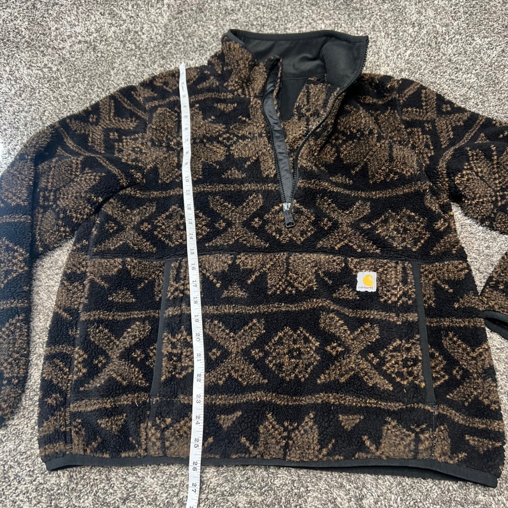Carhartt Womens Fair Isle Sherpa Fleece Quarter Zip Pullover OJ6470-W - Picture 5 of 8